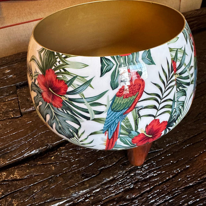 Small Metal Planter with Wooden Stand-4