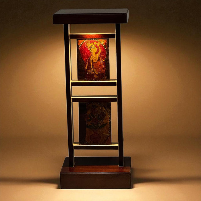 Vintage Painted Panel Pedestal – Art Meets Function: Ruhana 1
