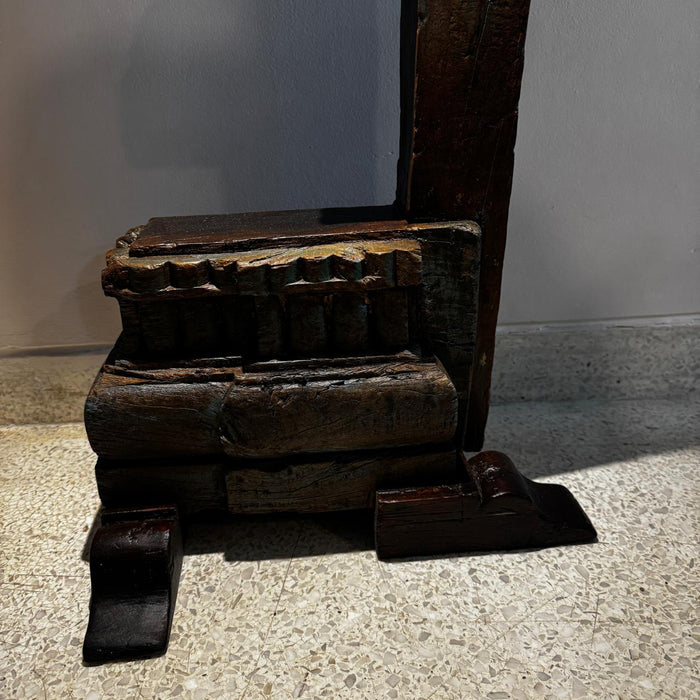 Assorted Teak Wood Carved Panels Pedestal – Artistic & Striking: Ruhana 1