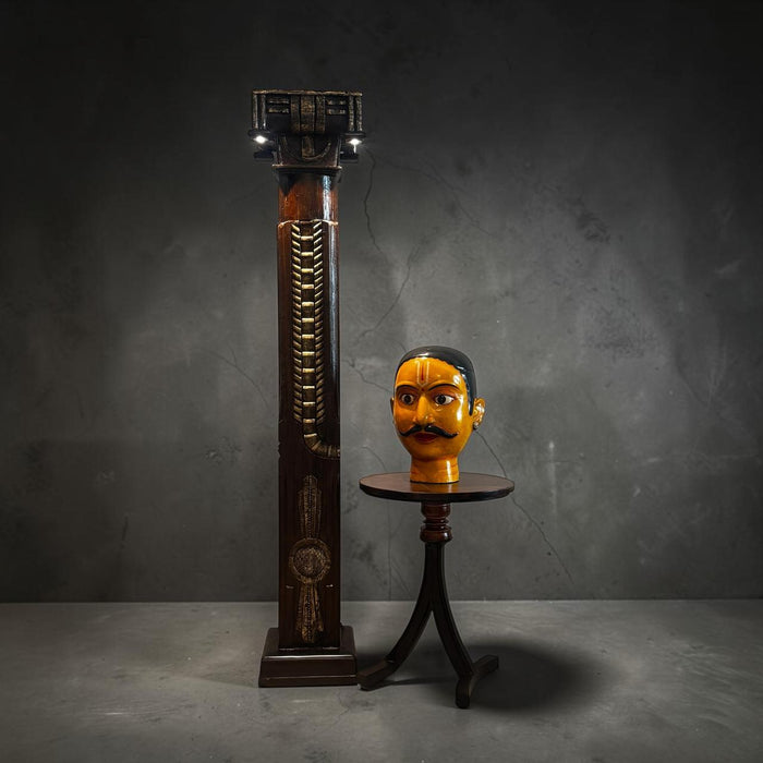 Art Deco Pillar in Solid Teak Wood : Stambh 9