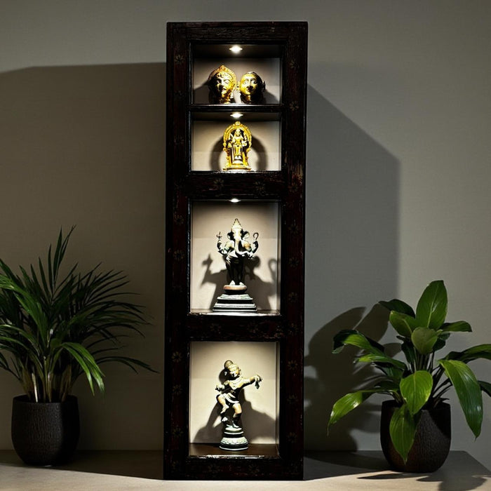 Antique Wooden Display Cabinet – Hand-Painted & Illuminated : Shiza 5