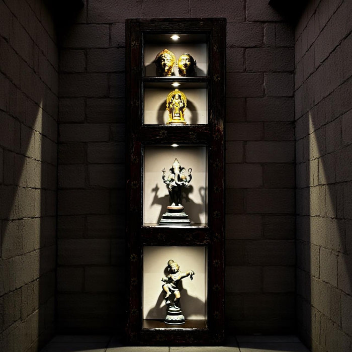 Antique Wooden Display Cabinet – Hand-Painted & Illuminated : Shiza 5