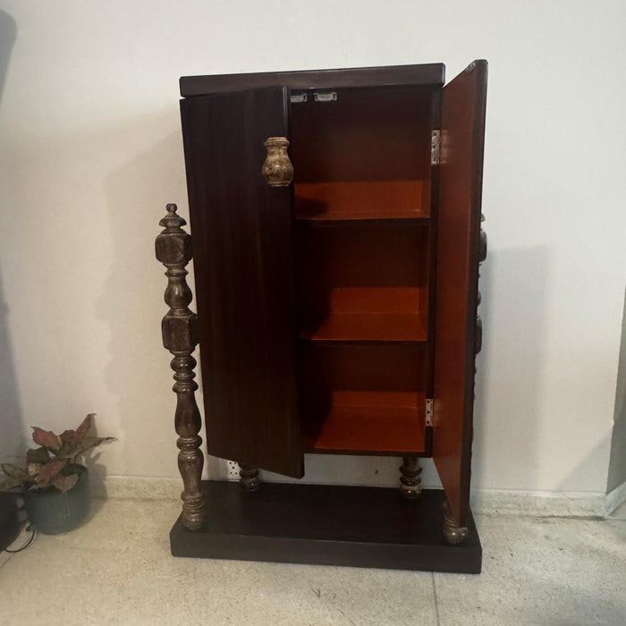 Cabinet with Antique Pillars – Distress Finish & Unique Design : Shiza 4
