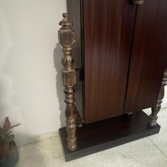 Cabinet with Antique Pillars – Distress Finish & Unique Design : Shiza 4