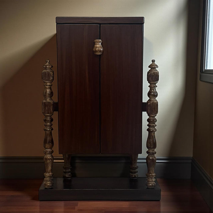 Cabinet with Antique Pillars – Distress Finish & Unique Design : Shiza 4