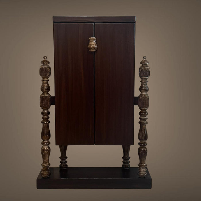 Cabinet with Antique Pillars – Distress Finish & Unique Design : Shiza 4