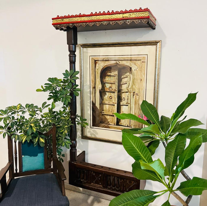 Shahroz:  Wooden Assymetrical  Jharokha with Ledge (5 feet )