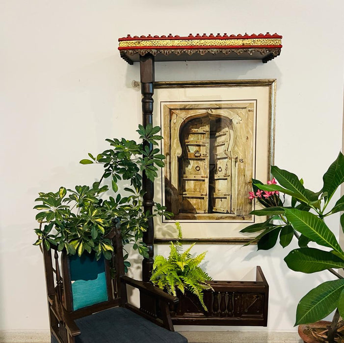 Shahroz:  Wooden Assymetrical  Jharokha with Ledge (5 feet )
