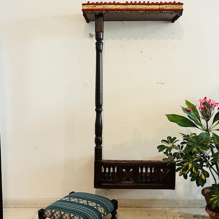 Shahroz:  Wooden Assymetrical  Jharokha with Ledge (5 feet )