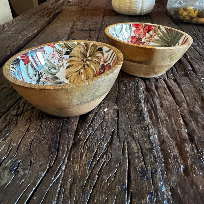 Set of Two Mango Wood Snack Bowls – Stylish & Functional-1