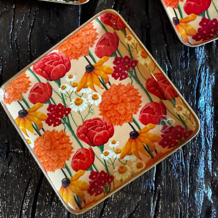 Set of 4 Metal Snack Plates- 2