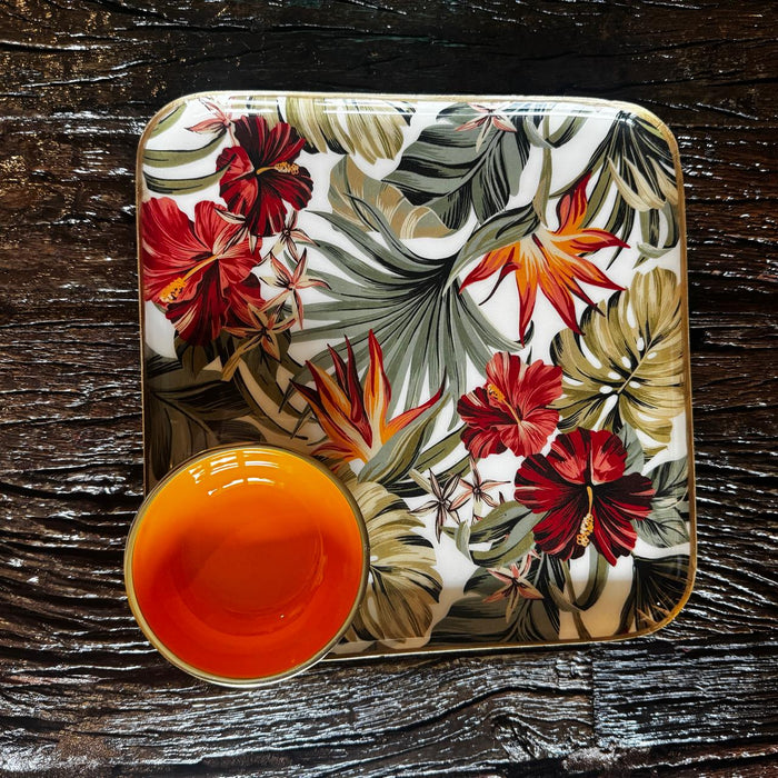 Square platter with dip bowl: 1