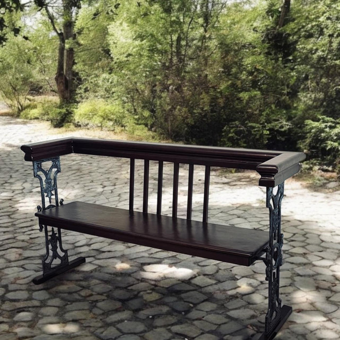 2 Seater Wooden Bench  with Metal Detailing : Takht 2