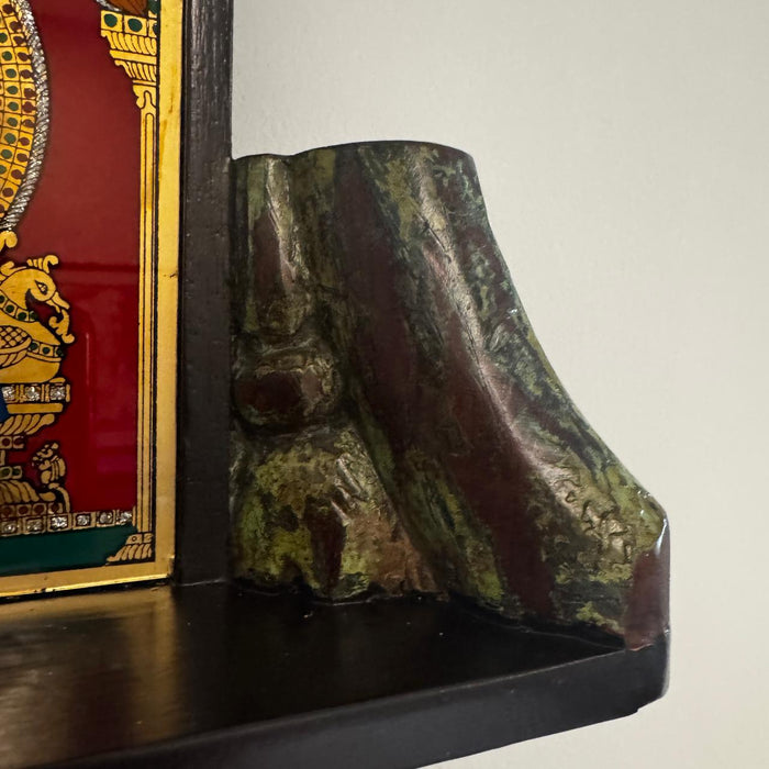 Large Tanjore Ganesh with Vintage Carved Panels