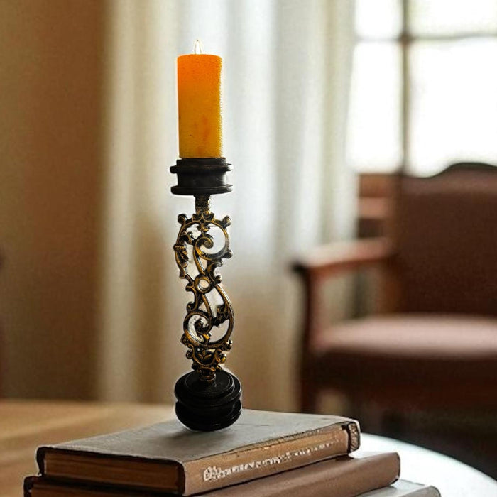 Cast Iron Stand with Wooden Top & Base – Stylish & Functional