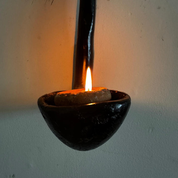 Vintage Wooden Spoon Diya – Unusual & Artistic