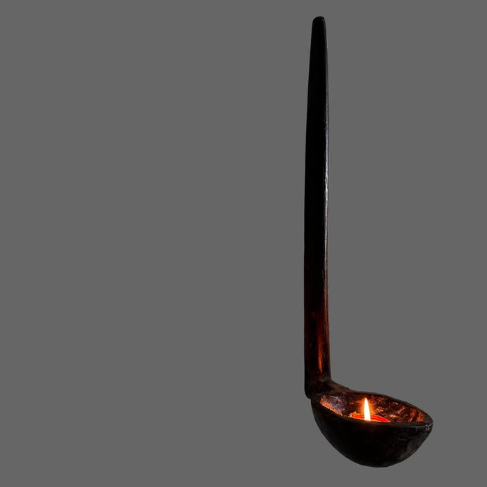 Vintage Wooden Spoon Diya – Unusual & Artistic