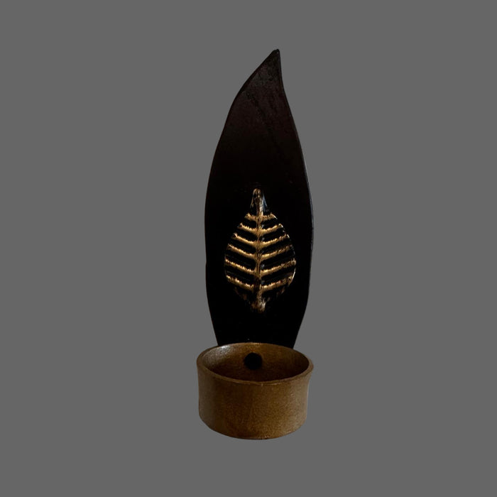 Leaf-Shaped Tea Light Holders – Distressed Gold Finish