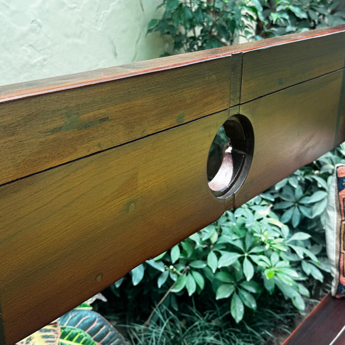Solid Teak Wood Bench with Rosewood Inlay : Takht 3