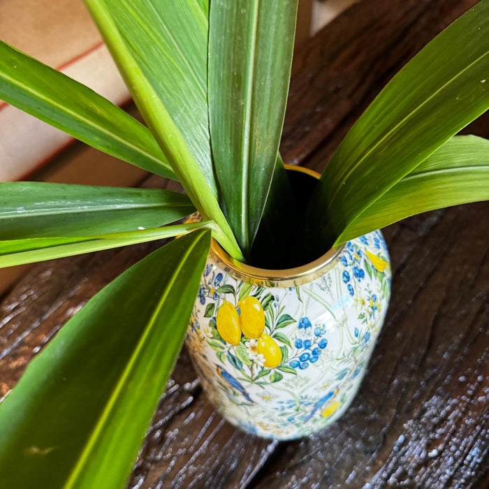 Metal Vase with Citrus Print-1