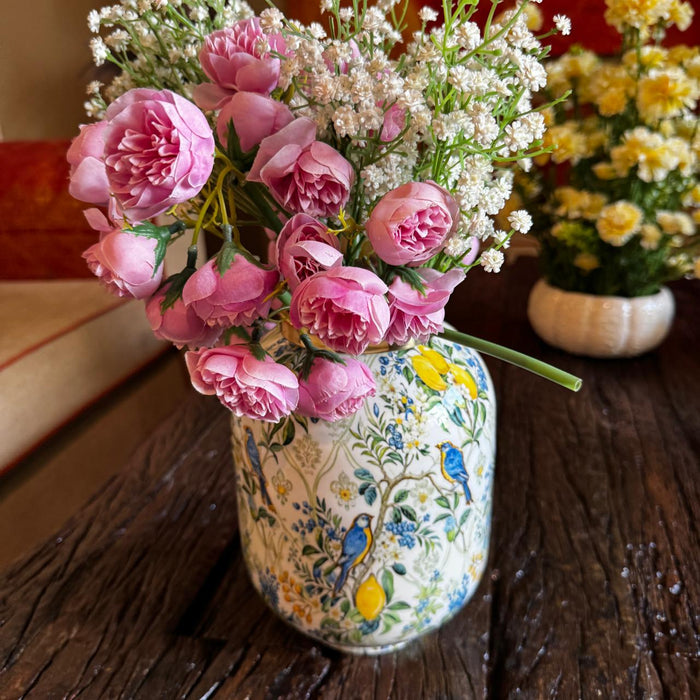 Metal Vase with Citrus Print-2