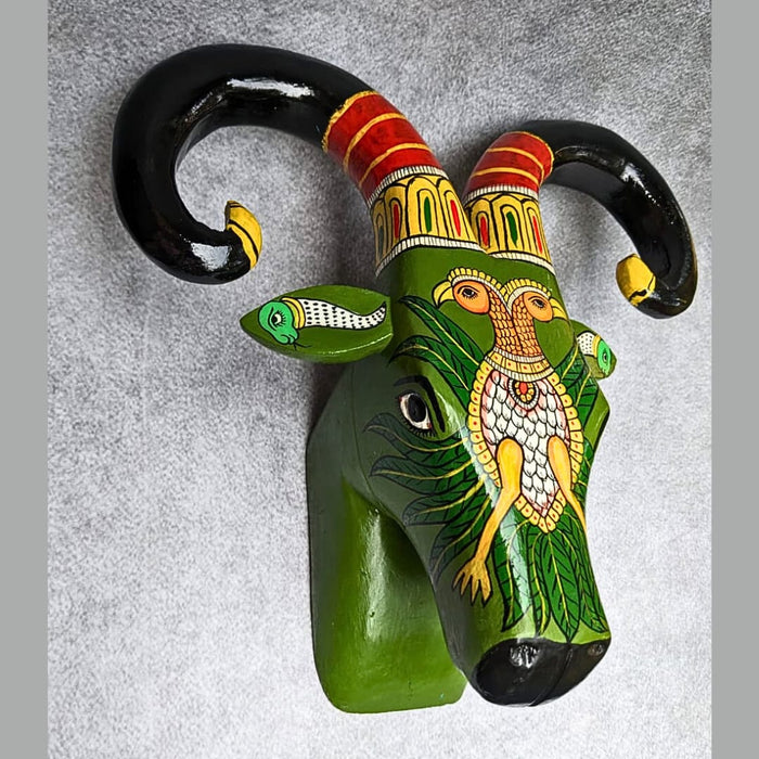 Antique Brass Goat Ram Figurine Original Old Hand Crafted Engraved