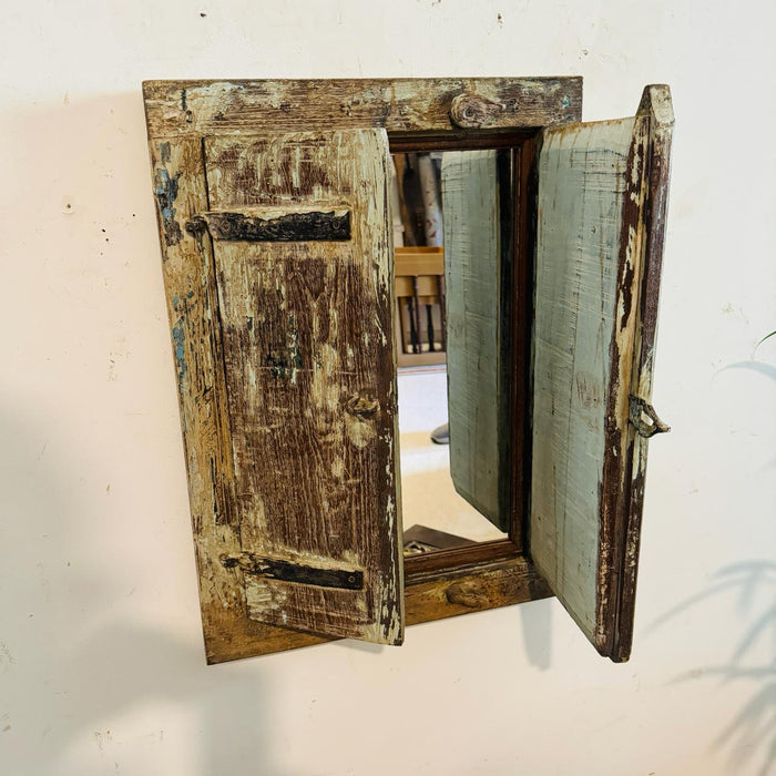 Khirkee 2 : Decorative Vintage Style Mirror with shutters