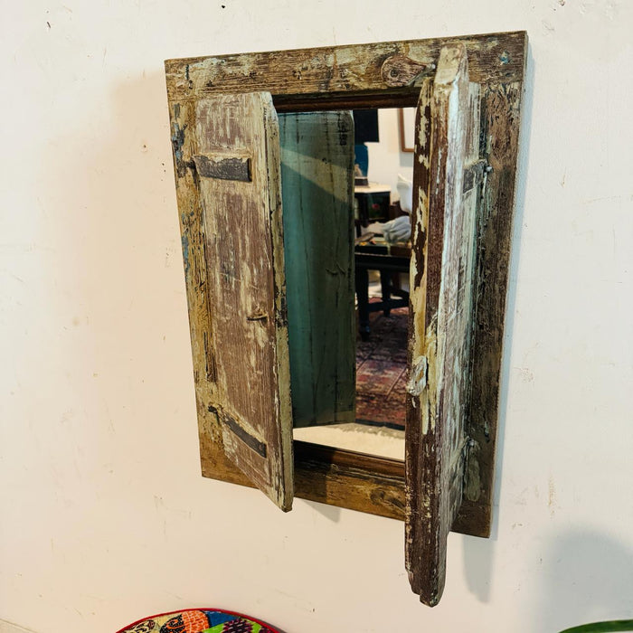 Khirkee 2 : Decorative Vintage Style Mirror with shutters
