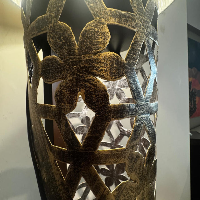 Metal Jali Sculptural Lamp- Noor 3 (Shade Included )