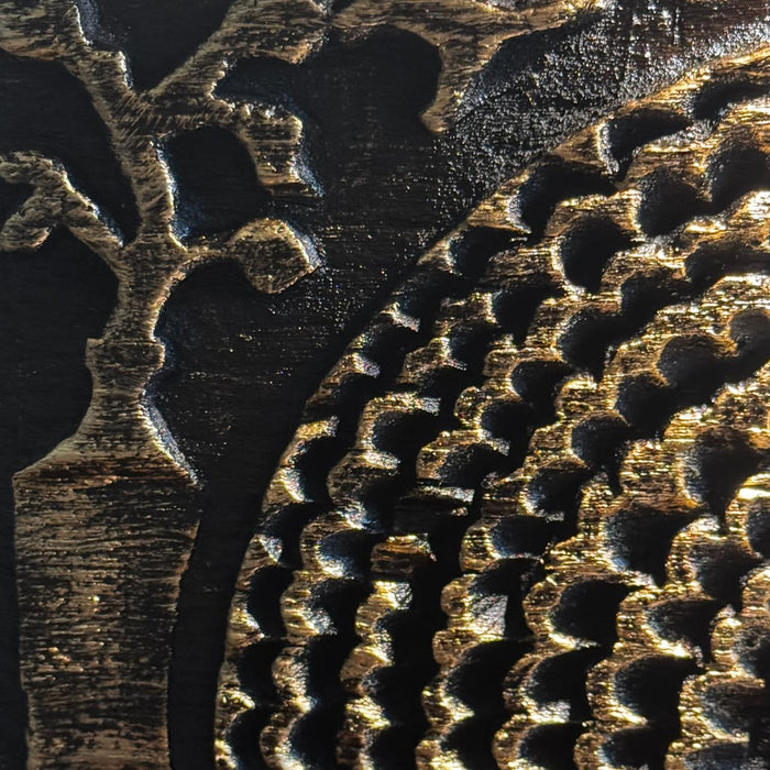 Vintage Carved Panel Lamp : Noor 8 (Shade included)