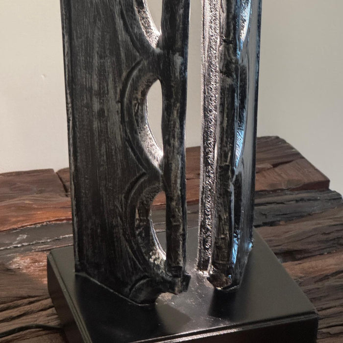 Vintage Teak Panel Lamp : Noor 15 ( Shade Included )