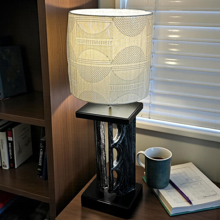 Vintage Teak Panel Lamp : Noor 15 ( Shade Included )