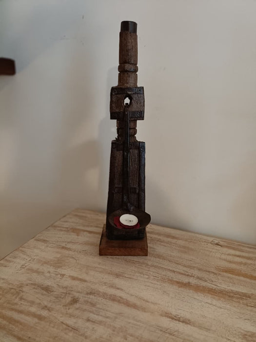 Wood Metal Diya Stand 3