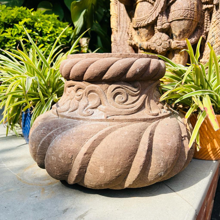Zaroon 1-  Stone Pedestal/ Stone Urli Base