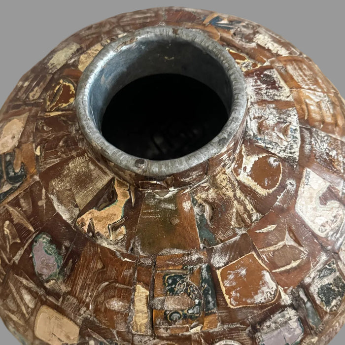 Aasira :  Wooden Matka  planter ( Sold Individually)