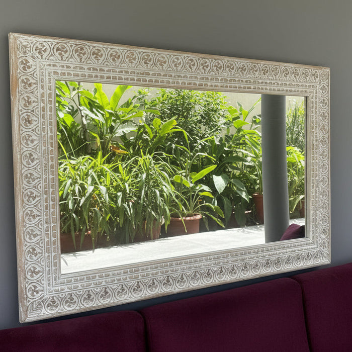 Carved Wooden Mirror : Aaina 27