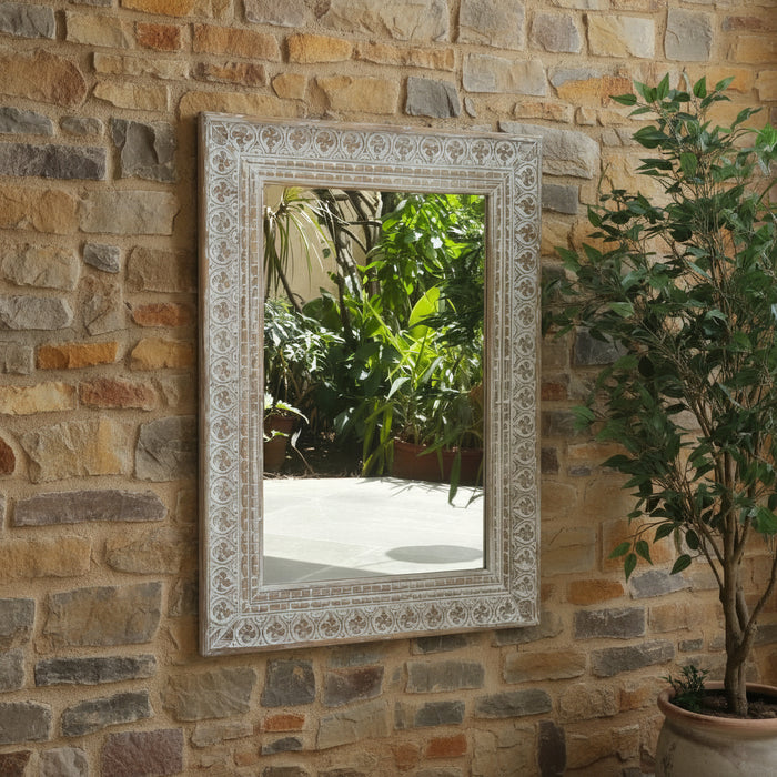 Carved Wooden Mirror : Aaina 27