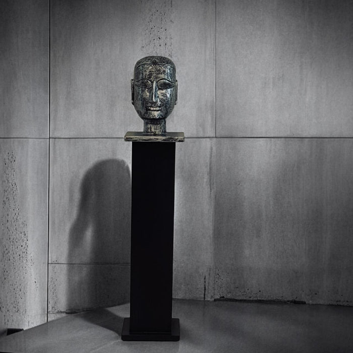 Amba 5 : Wooden Sculpture Head on pedestal