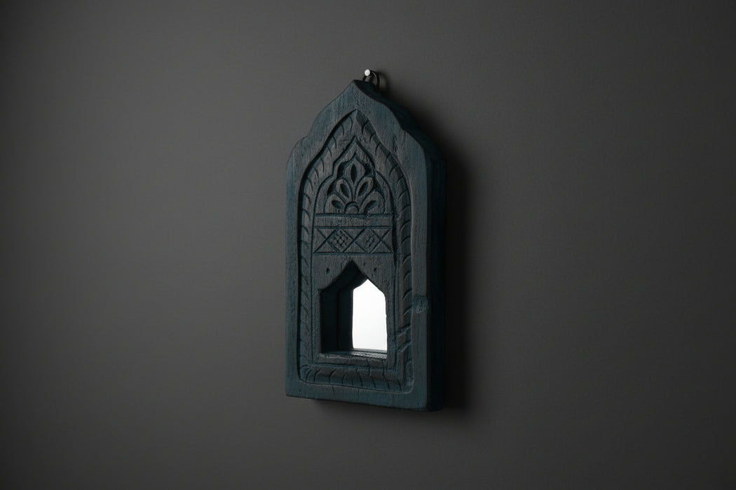 Carved Wooden Mirror – Deccan Style : Daricha 6