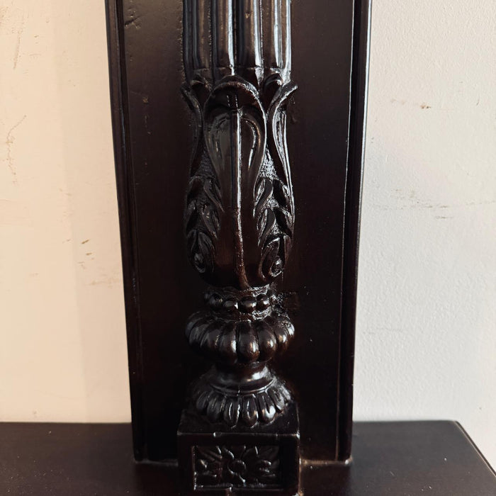 Beautiful Carved Wooden Jharokha with a Rich, Dark Polish : Haya 2 ( 3 feet)