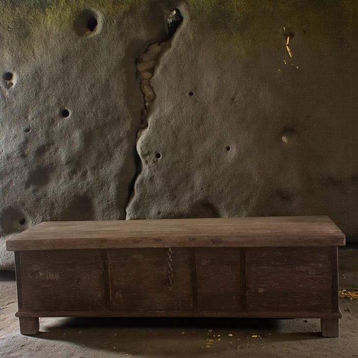 Masooma : Long Wooden Chest with metal Work