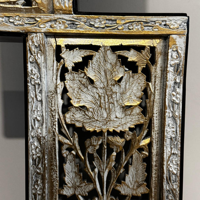 Walnut Wood Jali Lamp : Noor 22  ( Shade Included)