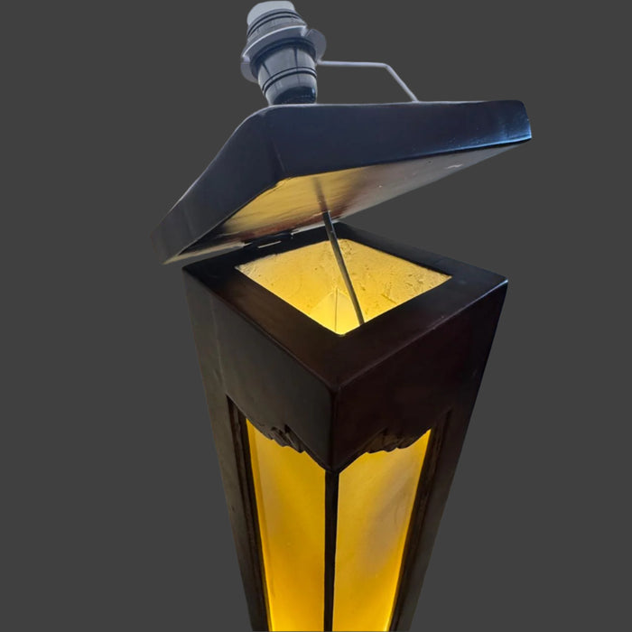 Golden Panel Wooden Floor Lamp : Noor 14 ( Shade Included)