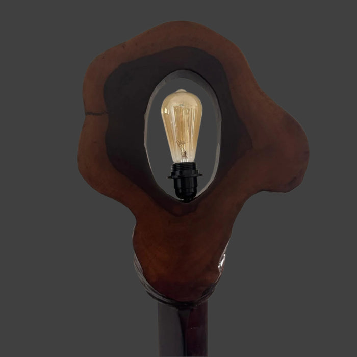 Tall Floor lamp with a fluid wooden shape : Noor 1