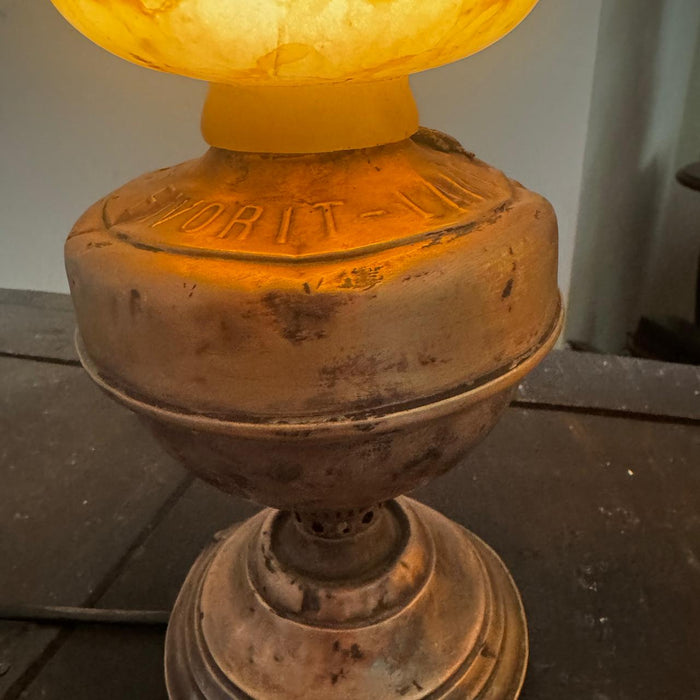 Antique copper Lamp with Vintage Glass Shade: : Noor 45