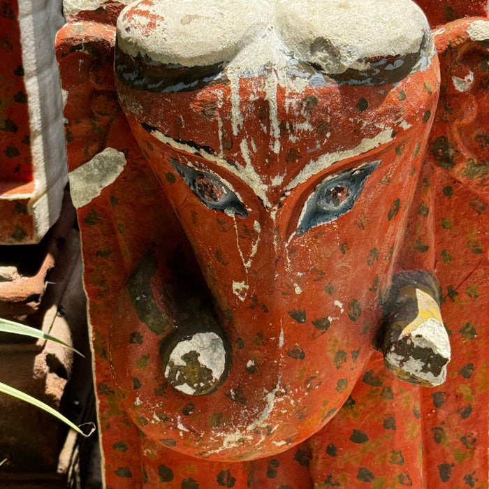 Vintage Stone Ganesha Sculpture: Pashan 16