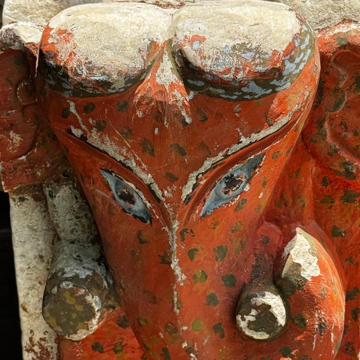 Vintage Stone Ganesha Sculpture; Pashan 17