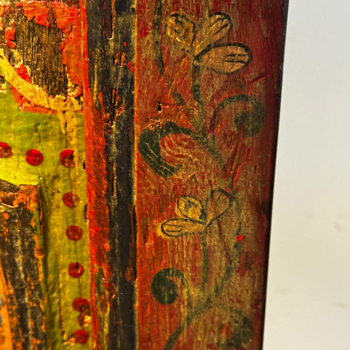 Vintage Hand-Painted Wooden Panel Pedestal  Ruhana 23