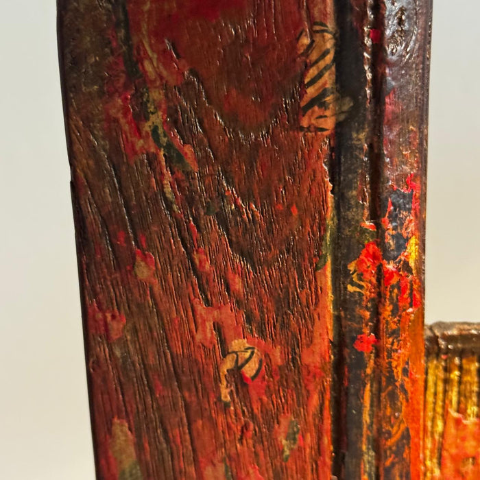 Vintage Hand-Painted Wooden Panel Pedestal  Ruhana 23