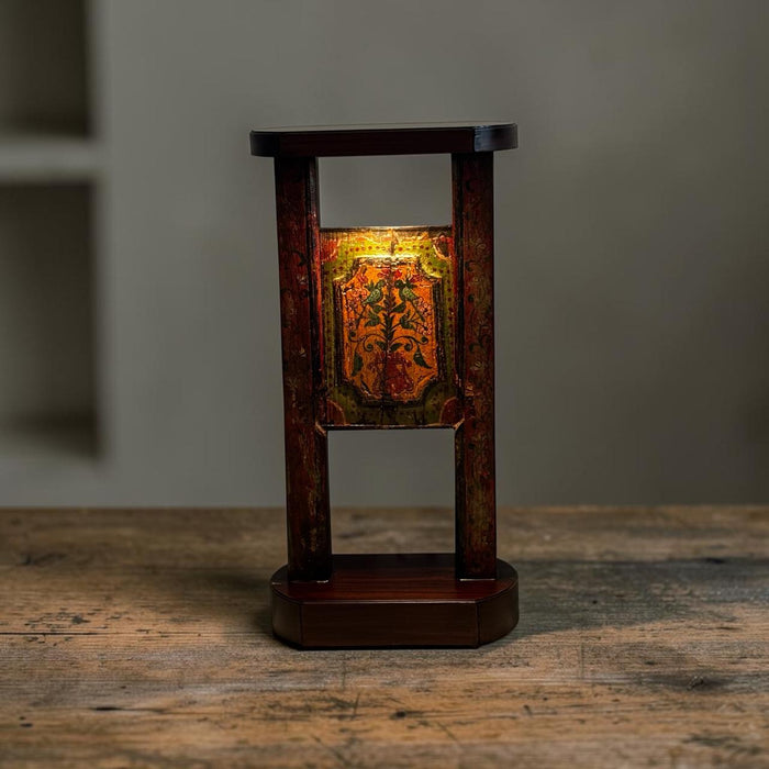Vintage Hand-Painted Wooden Panel Pedestal  Ruhana 23